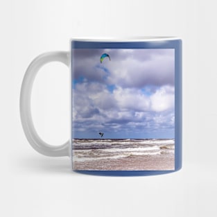 Kitesurfer above the sea waves Mug